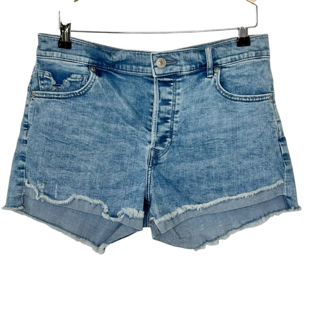 Express denim Shortie vintage high rise Light Blue Cutoff Shorts size 8
